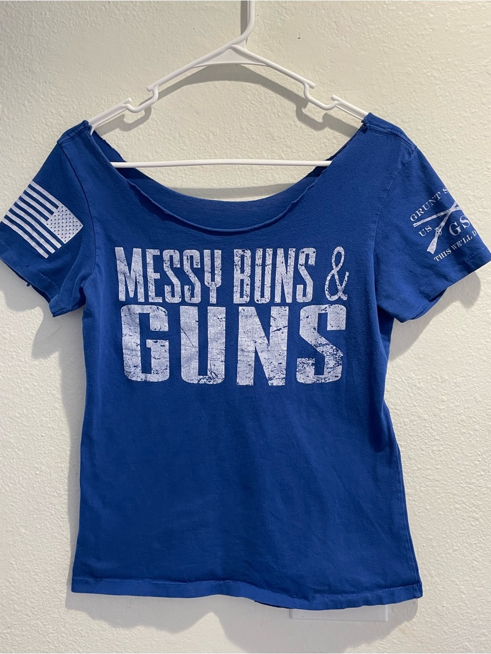 🌟 Cute Grunt Style Modified Scoop Neck Tee Top 🇺🇸